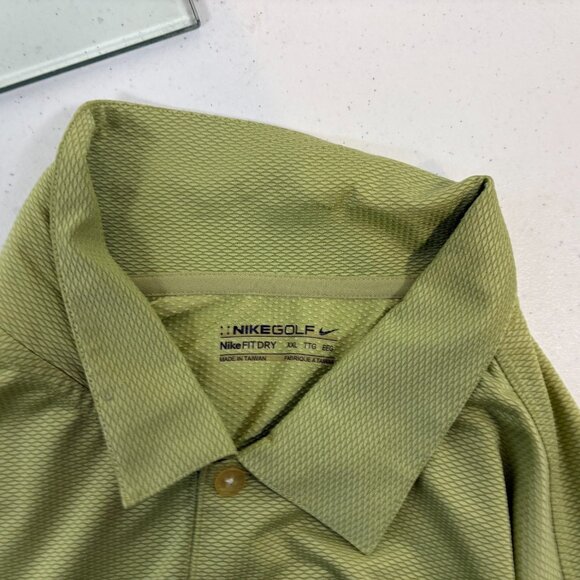 Nike Golf Polo Shirt Mens Size 2XL Green Fit Dry Performance Textured - Picture 6 of 6